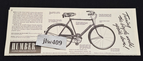 Vintage 1947 humber bicycle - humber,