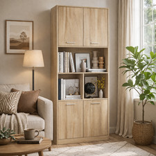 Tall Bookcase Oak Storage