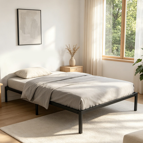 Strong single bed - single, metal
