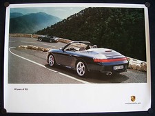 PORSCHE OFFICIAL 911 C4S & 911SC CABRIOLET 40th ANNIVERSARY SHOWROOM POSTER 2004