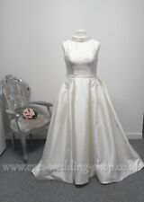 Berketex High neck ivory wedding dress with  pockets UK 16 check measurements