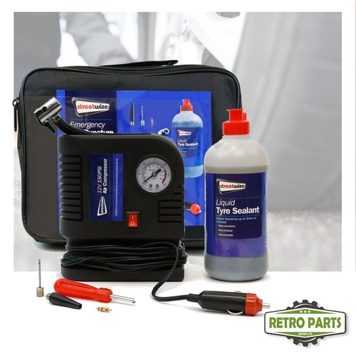Emergency flat tyre repair - flat, kit
