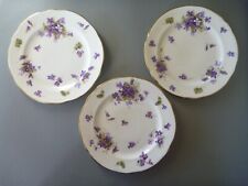 Hammersley Violets Dessert Plates 8" or 20 cm - Purple - 3 Salad Starter Lunch