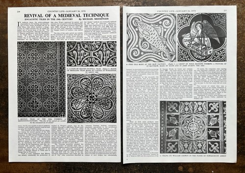 19thc encaustic tiles incl - 19thc,