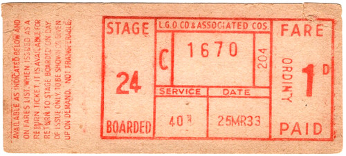 Bus ticket london - london, general