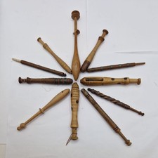 Midlands wooden lace bobbins with spangles - 11