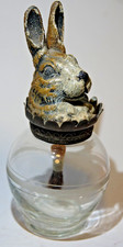 VERY RARE ANTIQUE COLD PAINTED RABBIT HEAD GLUE POT BERGMAN STYLE L@@K