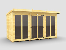 Total Sheds Long Glass Pent Summer House Pressure Treated Tanalised