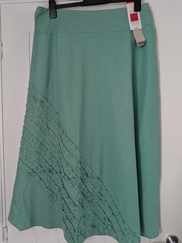 Long aqua linen - mix, bias