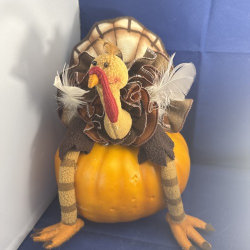Annalee turkey doll pumpkin - doll, on
