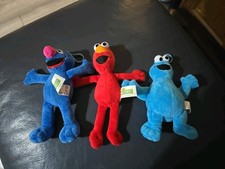 Sesame Street Elmo & Cookie Monster Plush Keyring Soft Toy Bag Charm Clips