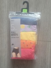 Marks & Spencer Ladies 5 Pack Cotton Lycra Full Briefs Multicoloured Size 12