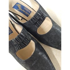 Vintage Joel Parker Size 8.5 AA Black Slingback Textured Heals 