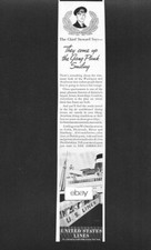 UNITED STATES LINES SS MANHATTAN & WASHINGTON THEY COME UP GANG PLANK SMILING AD
