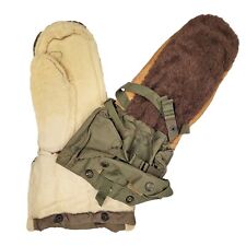 Army Gloves Original US Arctic Cold Protection Mittens Wool Liner Fur Outer Used