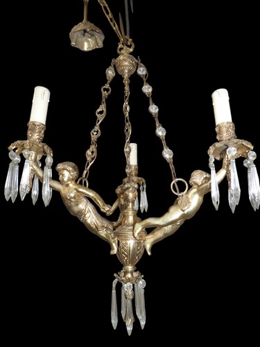 Vintage french bronze putti - vintage,
