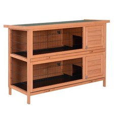 Rabbit Hutch Guinea Pig Hutches with Sliding Trays Outdoor PawHut 54 Inch Large