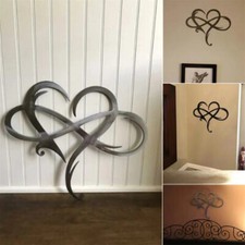 Wall Hanging Love Infinity Heart Metal Wall Art Ornaments Home Decor Unique New
