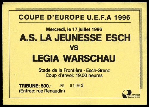 Ticket 1996 jeunesse esch - jeunesse,