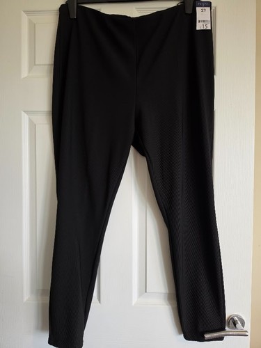 Ladies black ribbed stretch