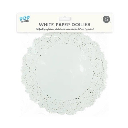 White paper doilies - white, approx