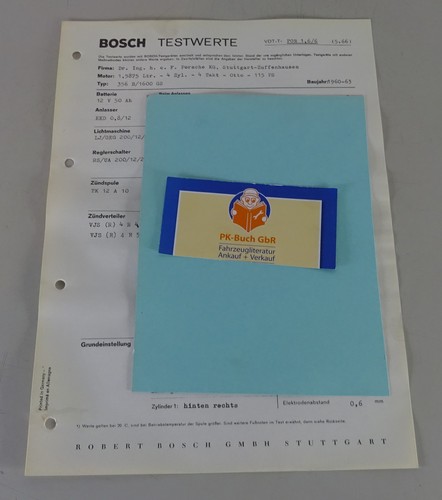 Bosch test values porsche - bosch,