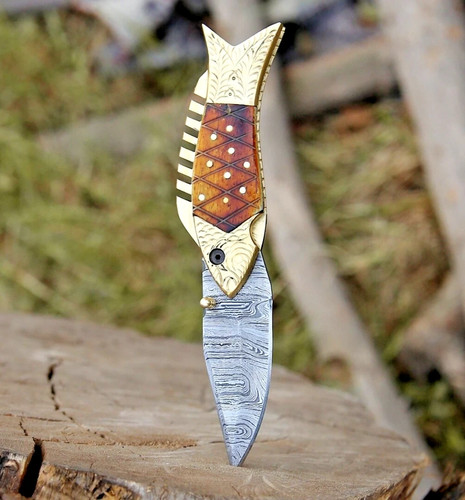 Handmade damascus pocket - handmade,