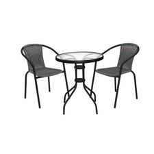Rattan Bistro 3 Piece Table