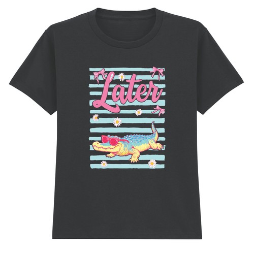 Later girls shirt alligator - girls, t-shirt