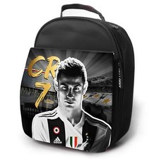 RONALDO Juve Lunch Bag Football Insulated Boys Childrens School - Black