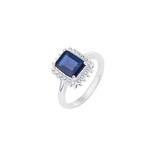 Sterling silver halo - sterling, sapphire
