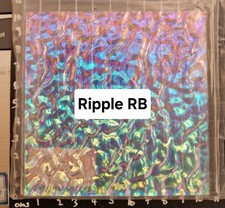 Dichroic Fusing Glass CoE90 on clear: Ripple Rainbow2  on 3mm, 10x10cms, 81g