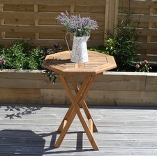 60cm Teak Octagonal Folding Garden Table