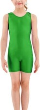 Kids Shiny Nylon Sleeveless Unitard Leotard bdysuit Dance Gymnastics Swimming PE