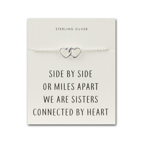 Sterling silver sister heart - silver,