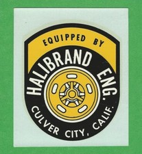 VINTAGE ORIGINAL 1957 "HALIBRAND ENGINEERING" MAG WHEELS  WATER DECAL ART NICE!