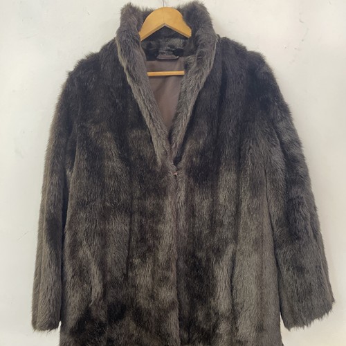 Vintage faux mink fur coat - ,