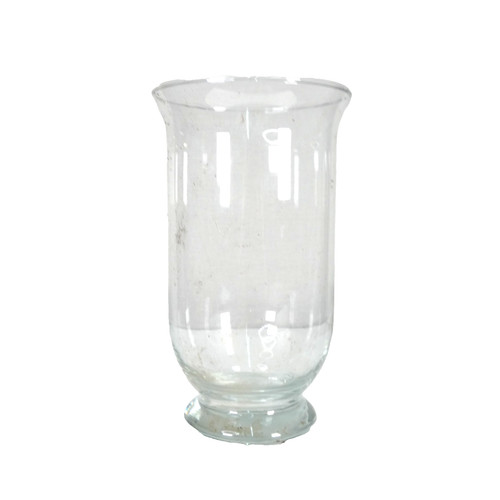 Large clear glass hurricane - clear,
