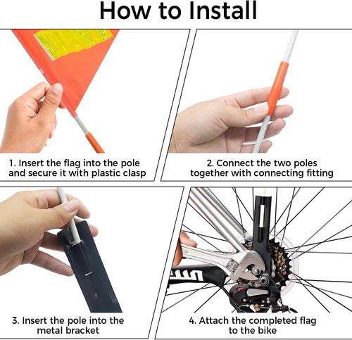 Bicycle safety flag high - bicycle,