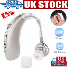UK Digital Rechargeable Hearing Aid Adjustable Sound Voice Amplifier Behind Ear