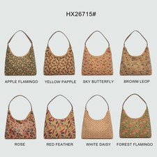 Cork Shoulder Bag with Printed