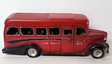 Vintage Red Metal Toy Bus Rare