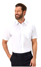 Men's Shirts White Solid Summer Quality Holiday Casual Short Sleeve Shirts P4