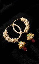 Ethnic Pearl Hoop Jhumka