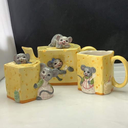 Mice cheese teapot set - mice,