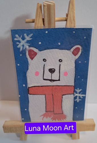 Original watercolour aceo - aceo, bear