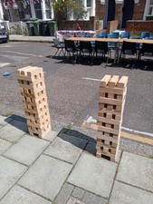 Giant Jumbo Jenga Tumbling Tower Wooden Blocks Outdoor Family Garden Game Hire