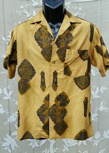 Vtg hawaiian shirt tiki - vtg,