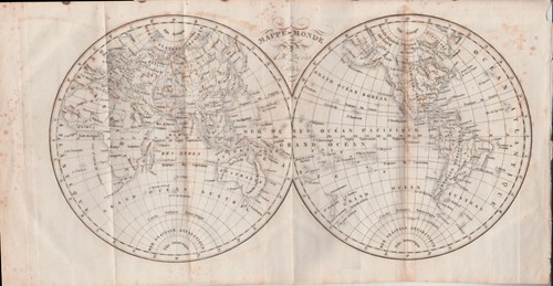 World map 1834 - , litho