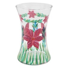 Glass Flower Vase Hand Painted